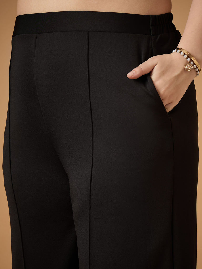 Women's Black Solid Co-Ord Set