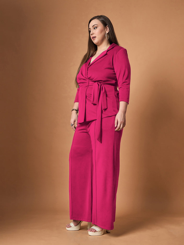 Women's Fuchsia Solid Co-Ord Set