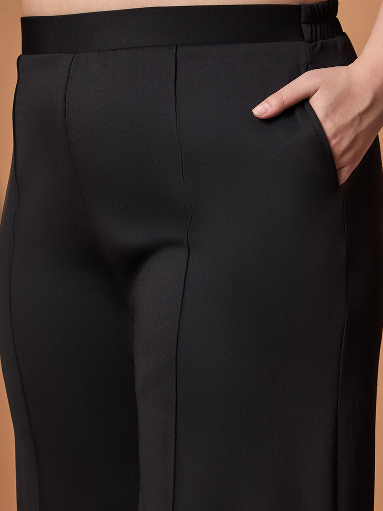 Women's Black Solid Co-Ord Set