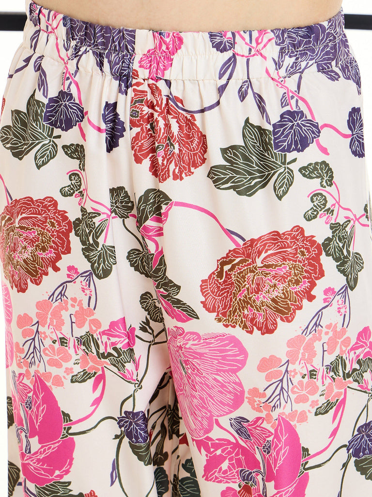 Women's White Floral Co-Ord Set