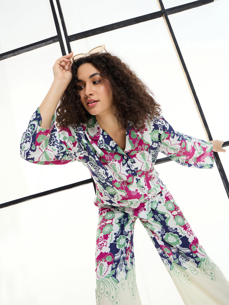 Women's Green Floral Co-Ord Set