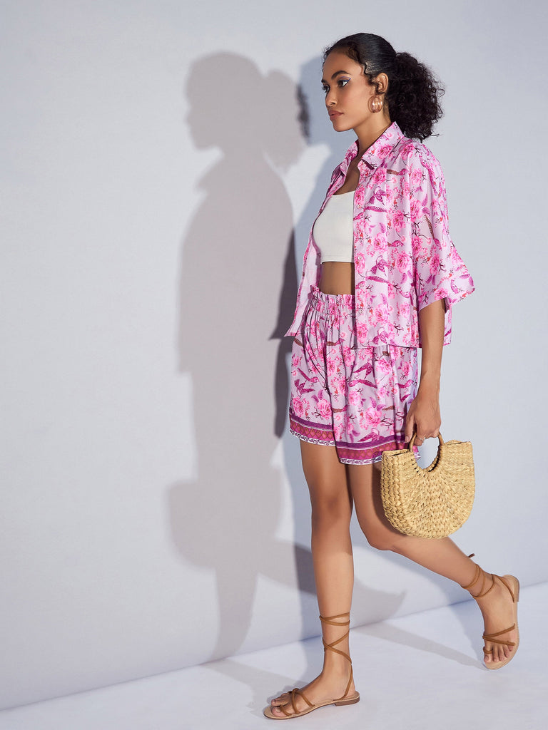 Women's Pink Floral Co-Ord Set