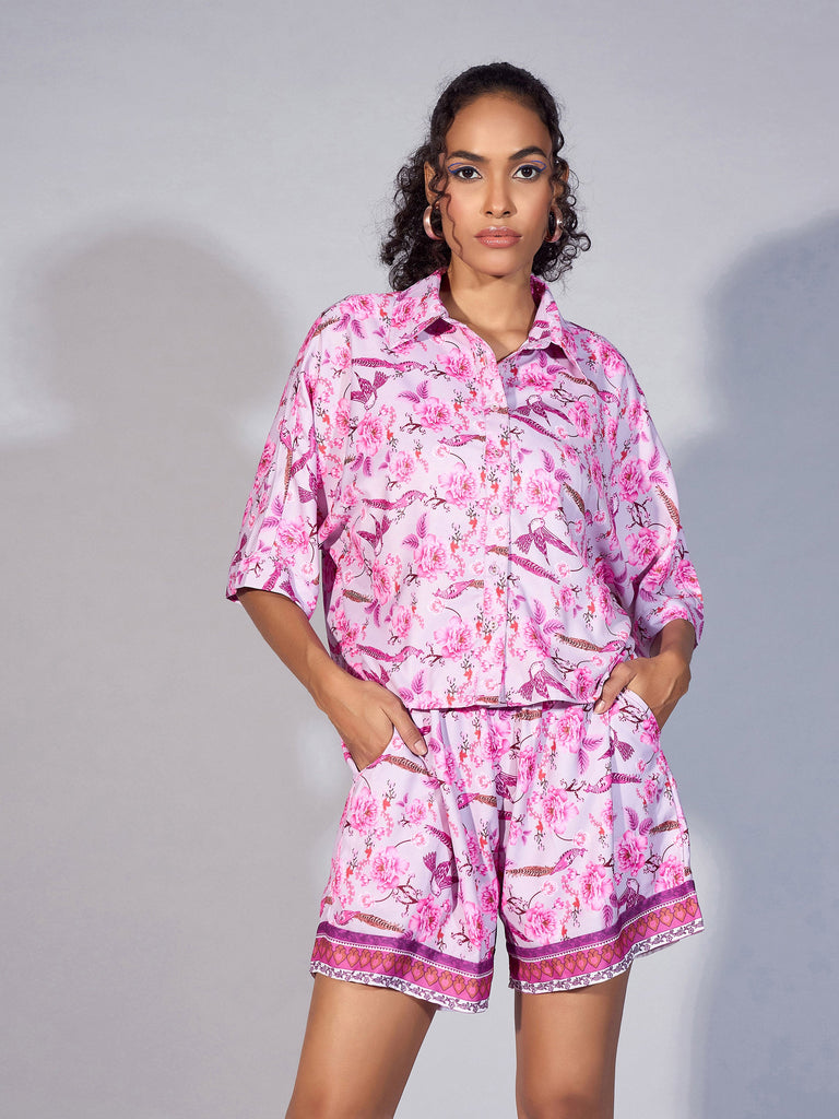 Women's Pink Floral Co-Ord Set