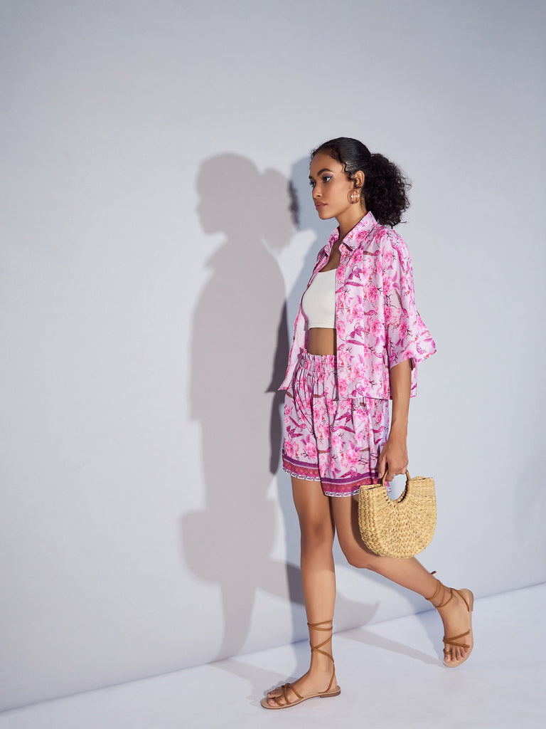 Women's Pink Floral Co-Ord Set