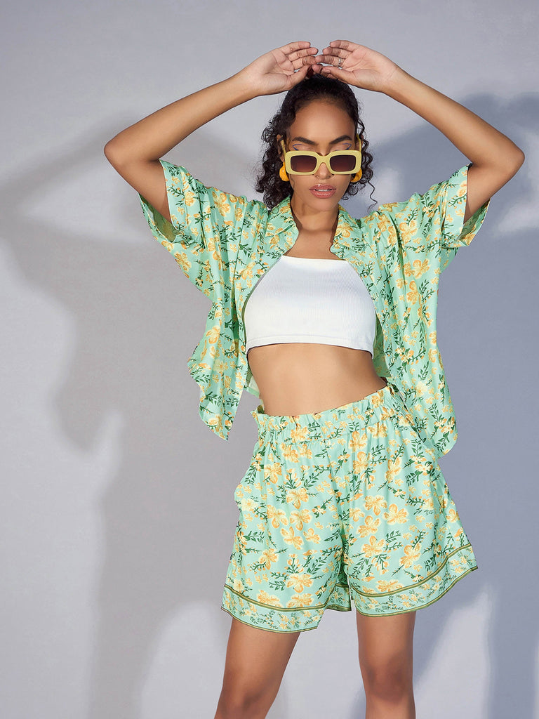 Women's Green Floral Co-Ord Set