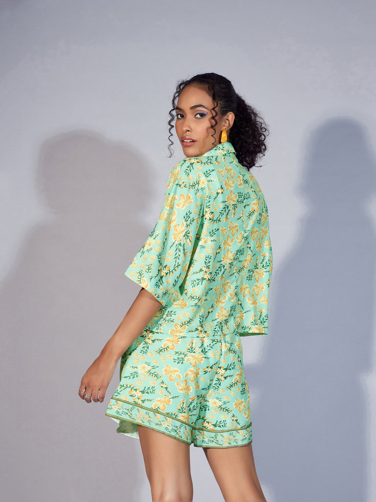 Women's Green Floral Co-Ord Set