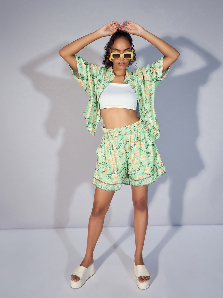 Women's Green Floral Co-Ord Set