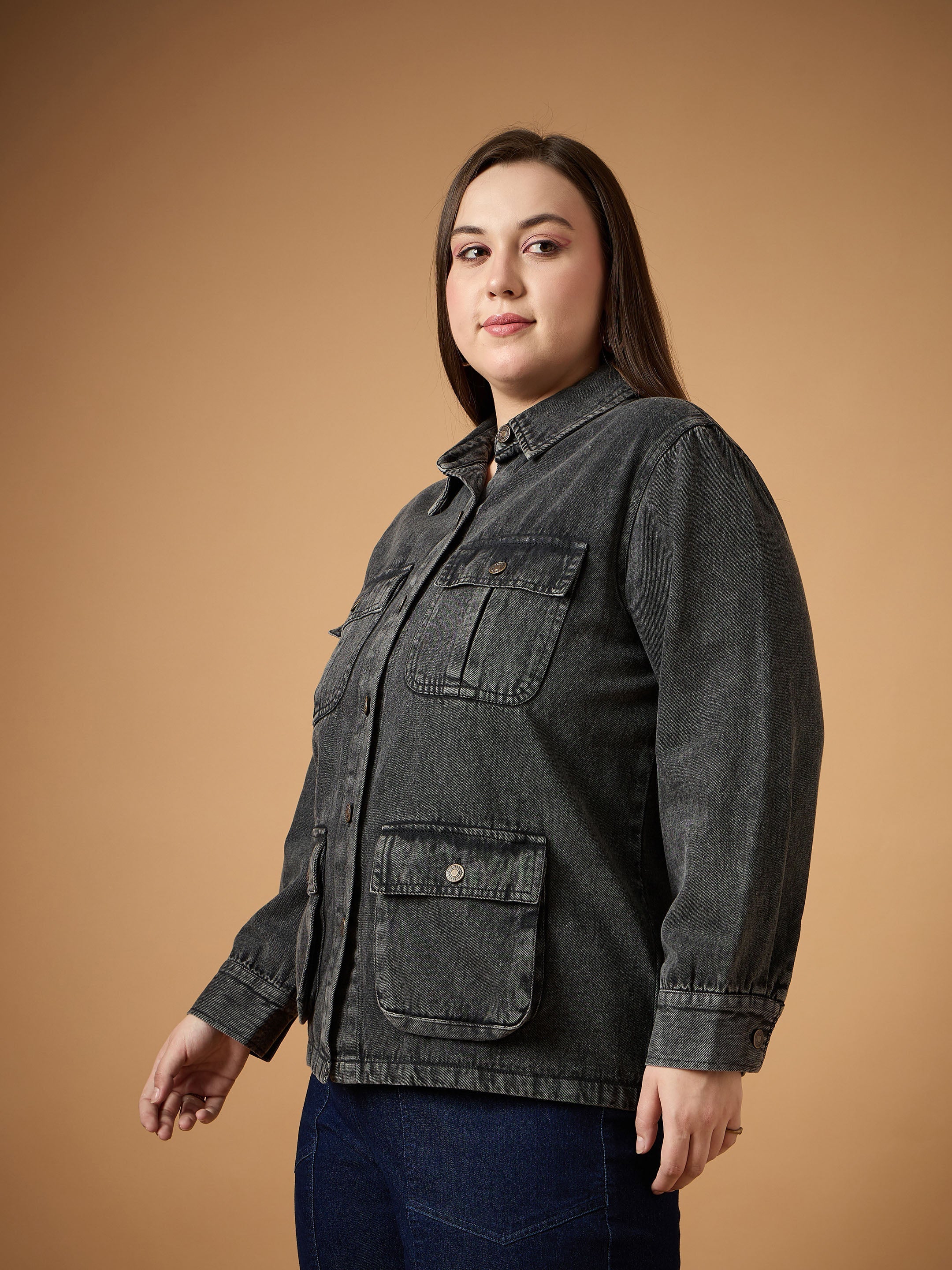 Women's Black Denim Shacket - Sassafras