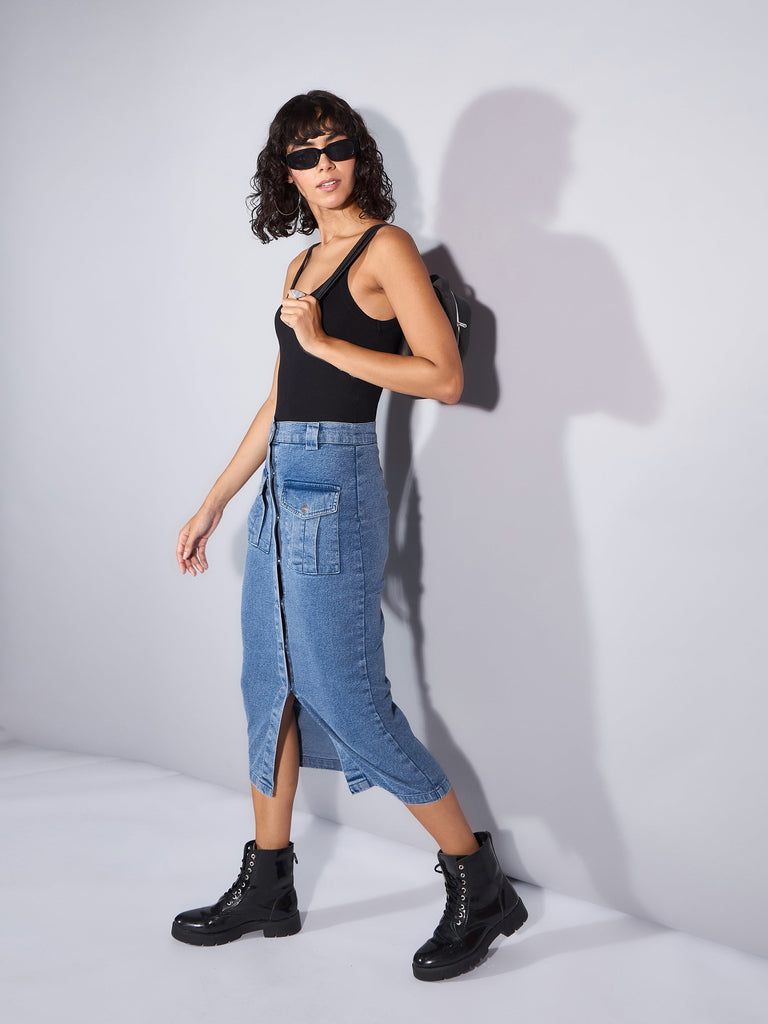 Women's Blue Denim Skirt