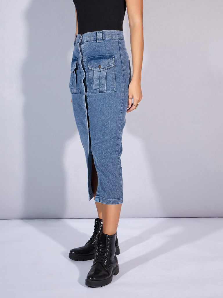 Women's Blue Denim Skirt