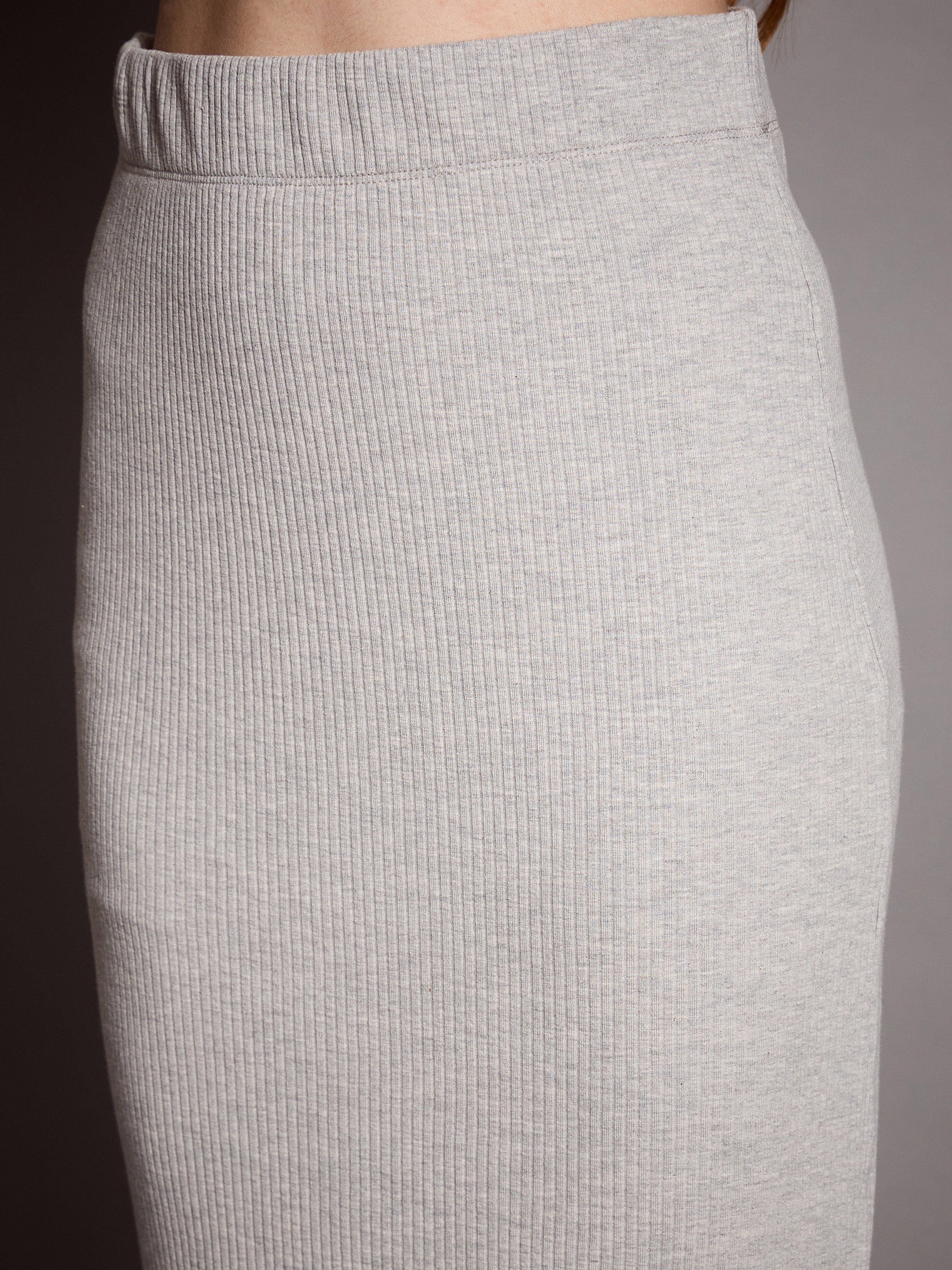 Women's Grey Rib Skirt - Sassafras