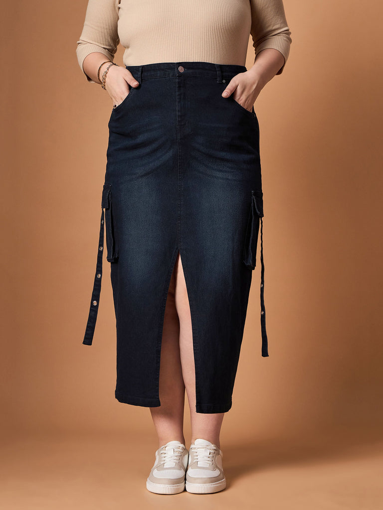 Women's Black Side Pocket Skirt
