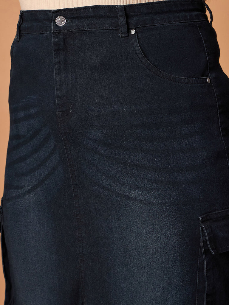 Women's Black Side Pocket Skirt