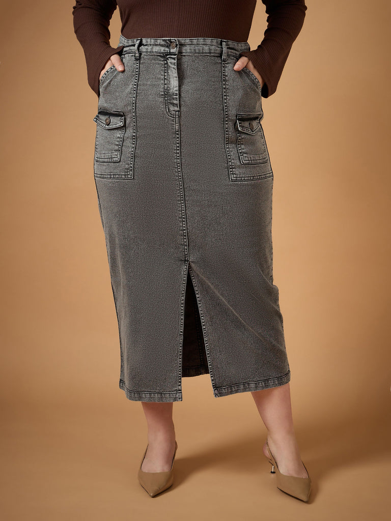 Women's Black Denim Skirt
