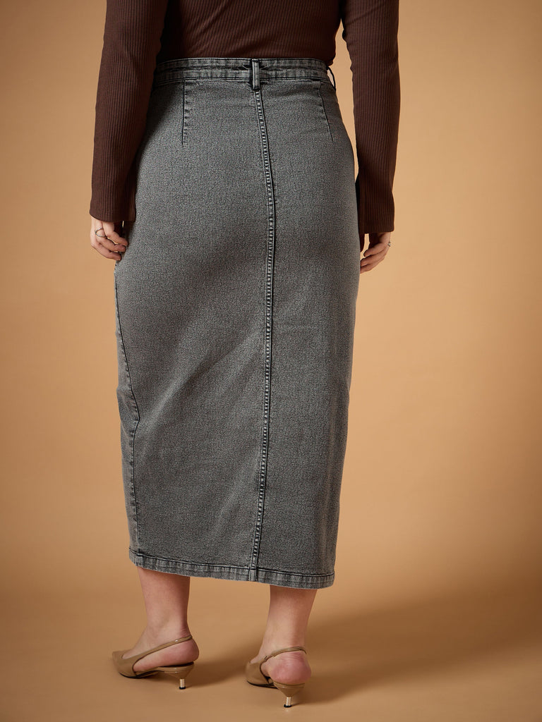 Women's Black Denim Skirt