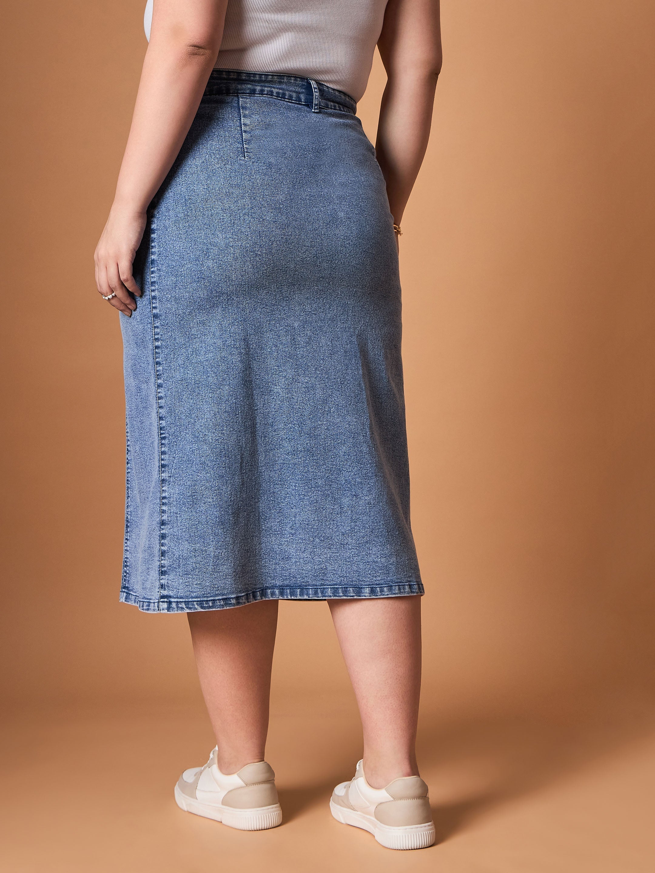 Women's Blue Denim Skirt - Sassafras