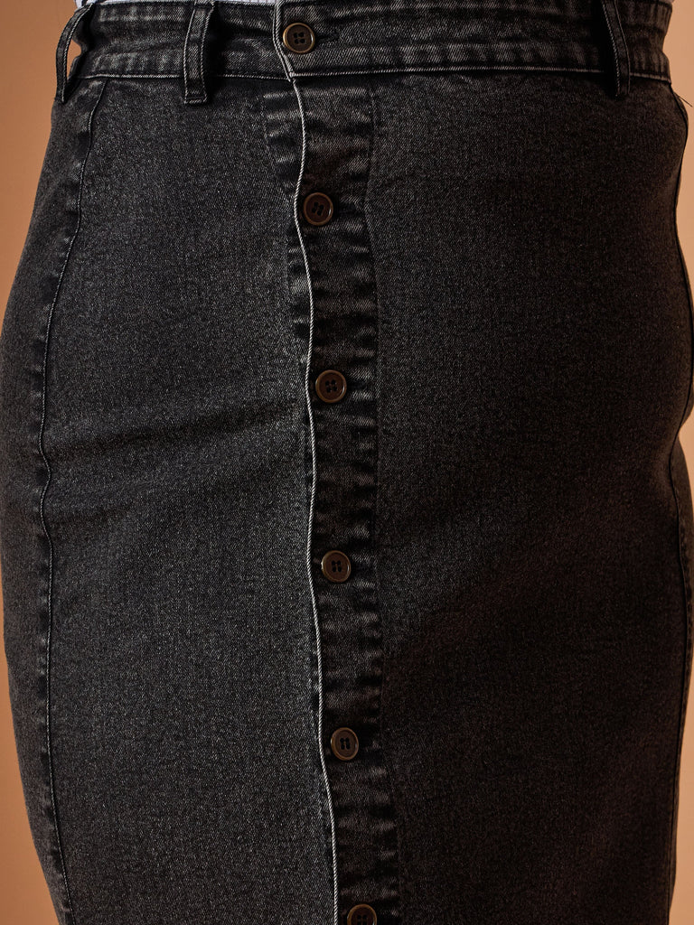 Women's Black Denim Skirt