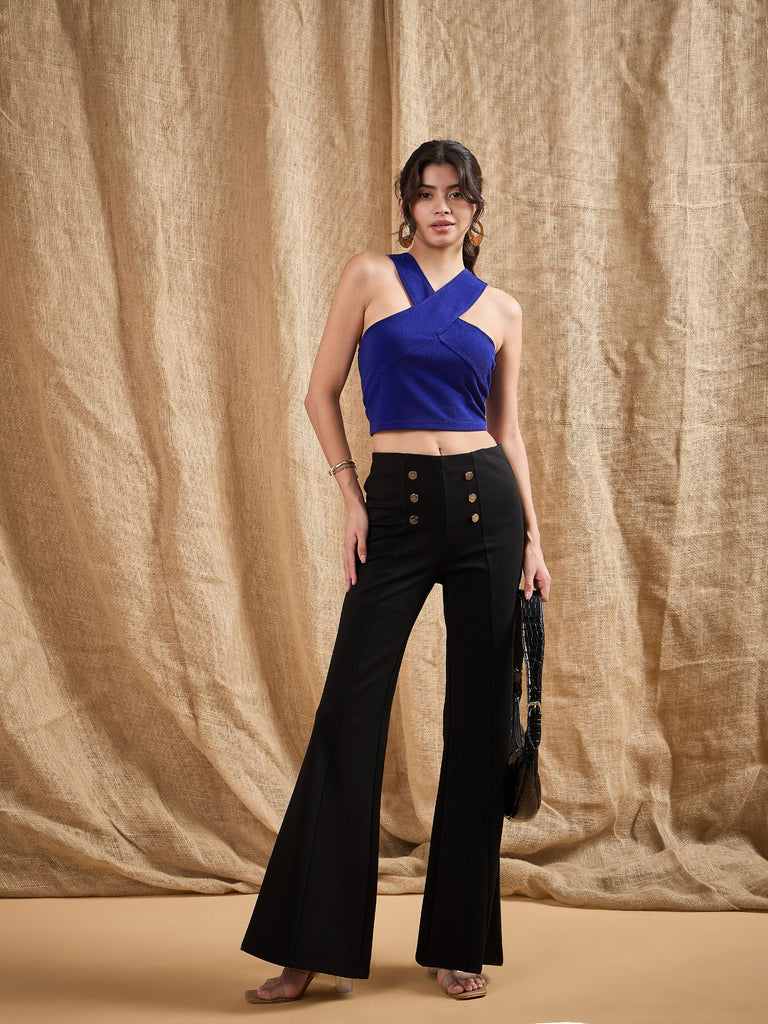 Women's Blue Solid Top