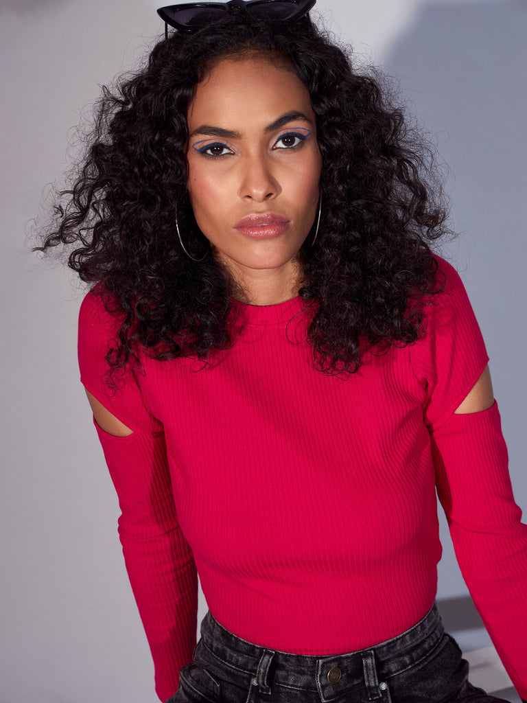 Women's Pink Rib Top