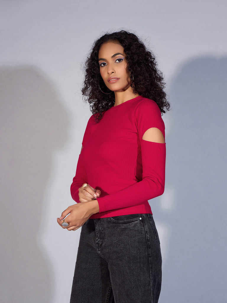 Women's Pink Rib Top