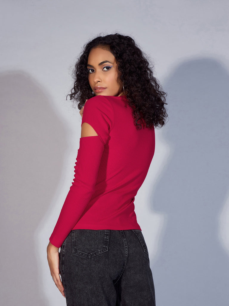 Women's Pink Rib Top