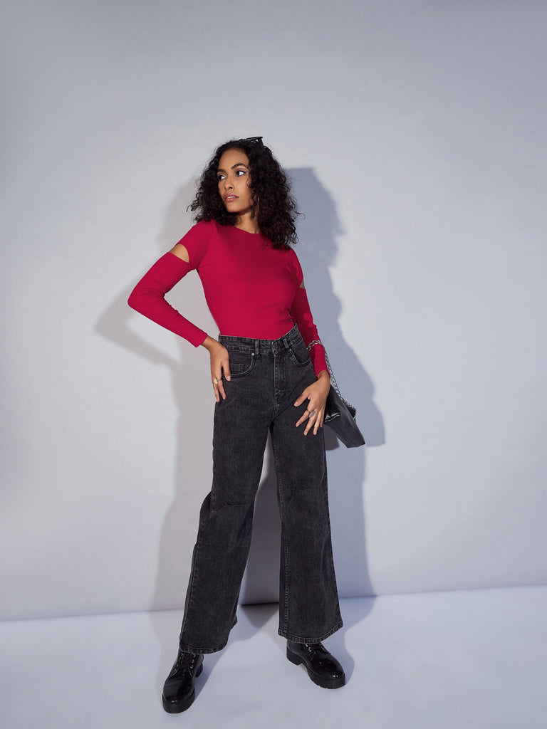 Women's Pink Rib Top