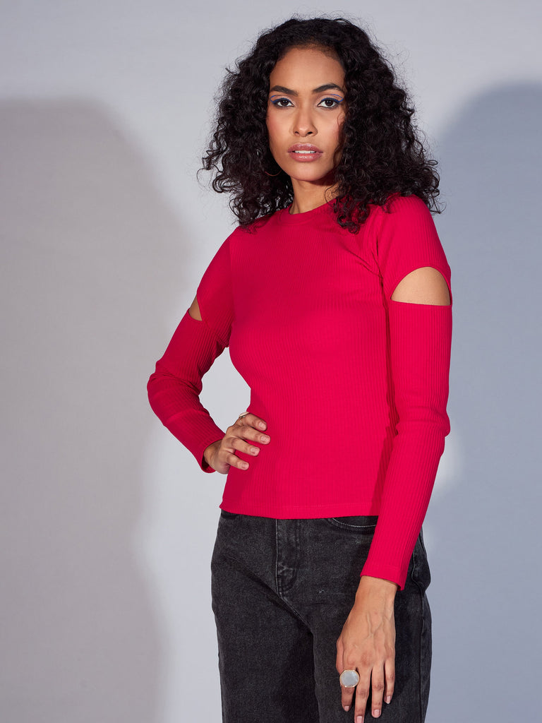 Women's Pink Rib Top