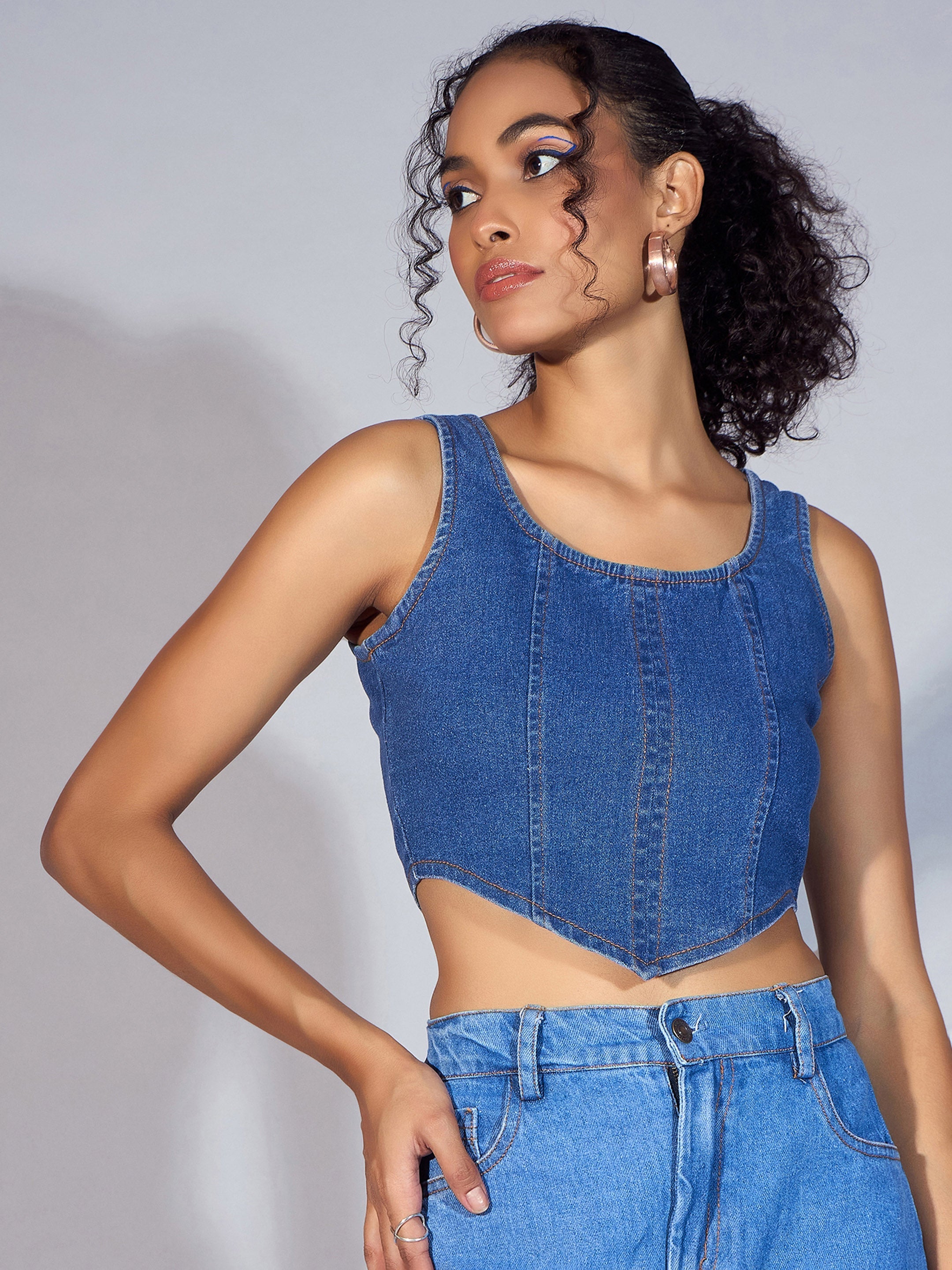 Women's Blue Denim Top - Sassafras