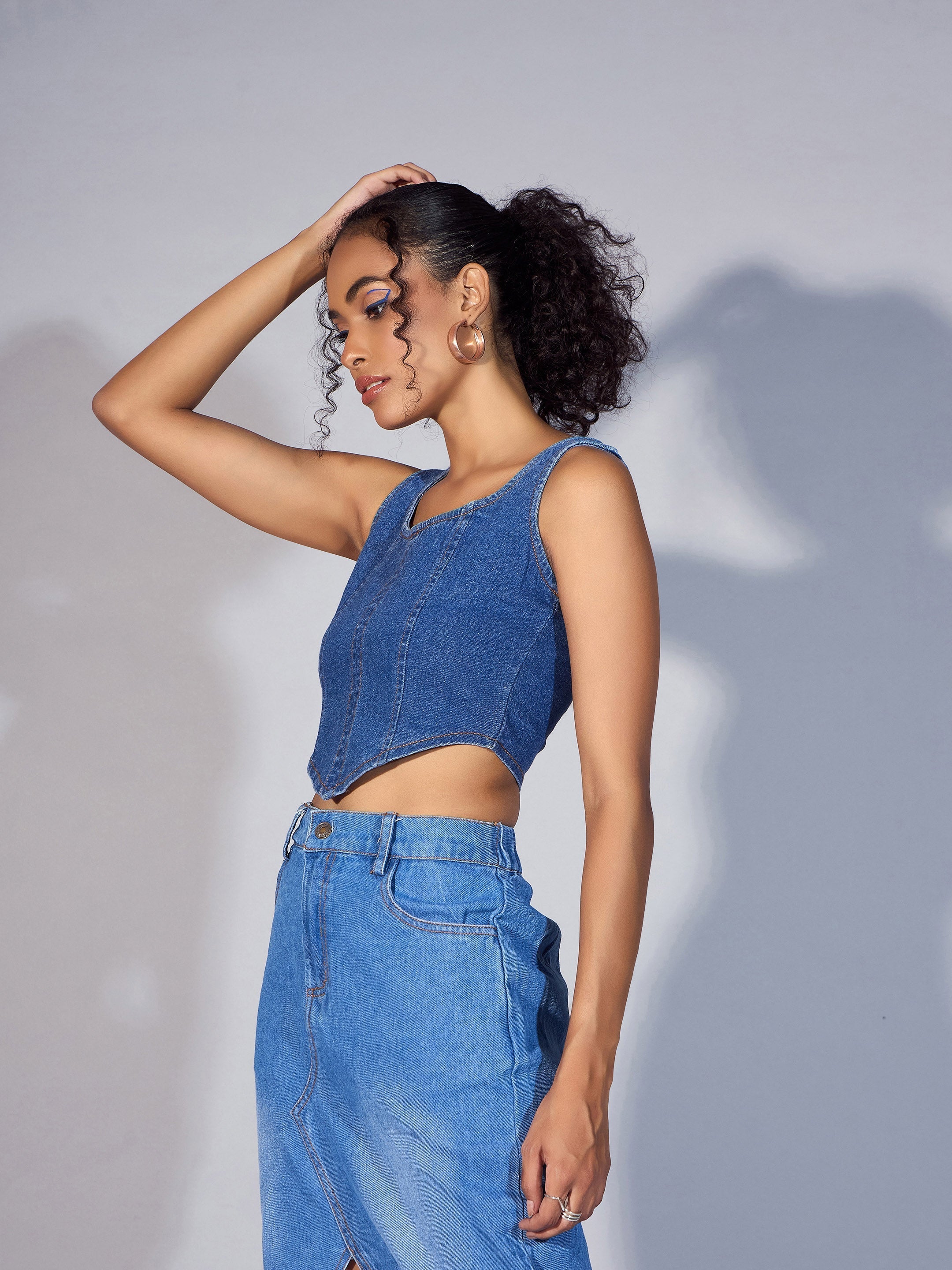 Women's Blue Denim Top - Sassafras