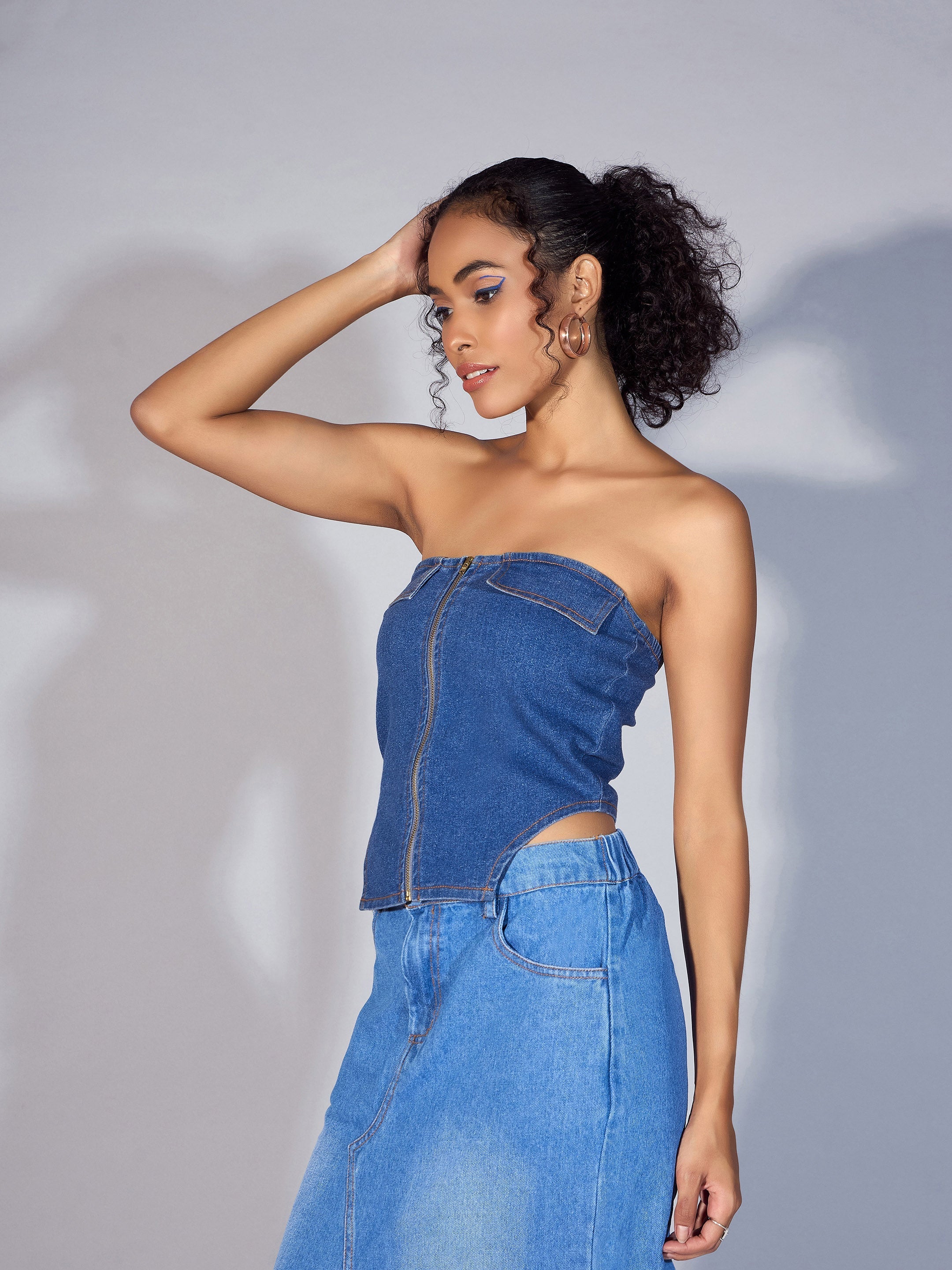 Women's Blue Denim Top - Sassafras