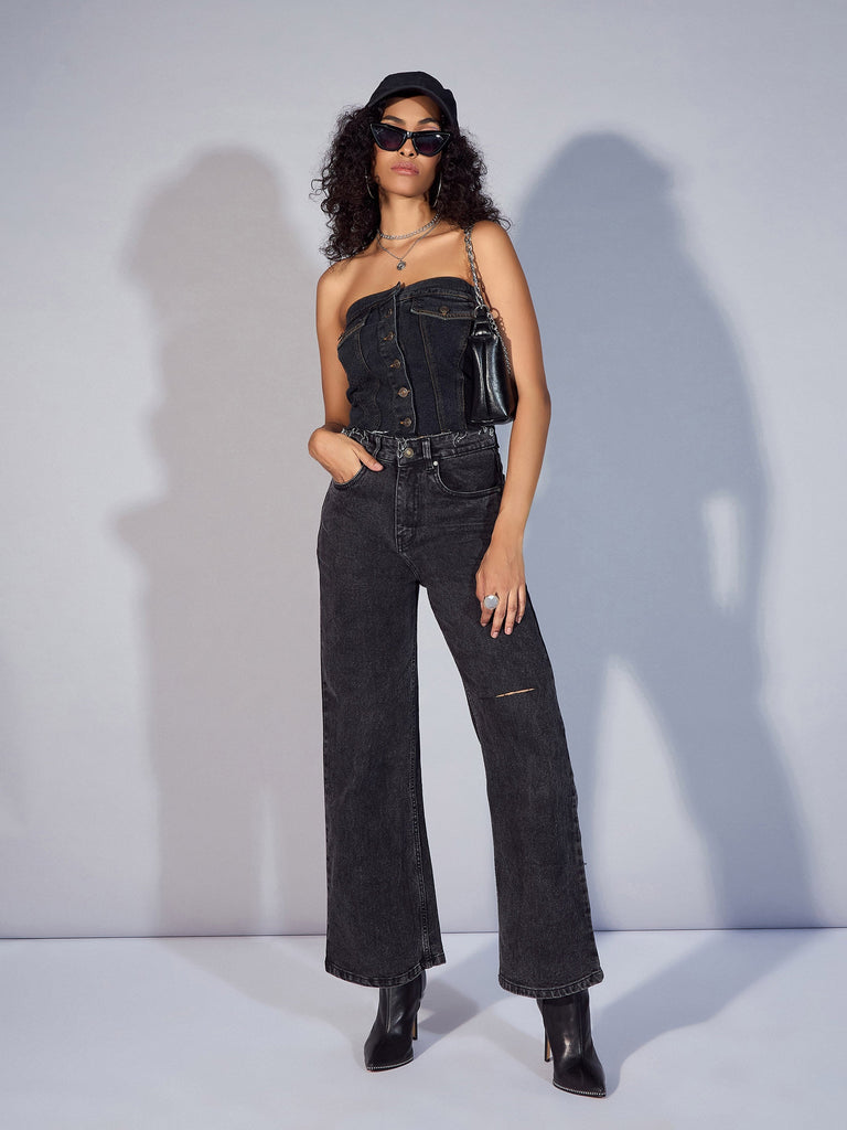 Women's Black Crop Top
