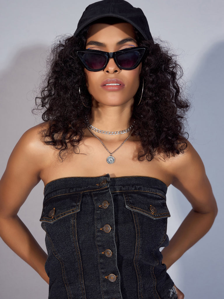 Women's Black Crop Top