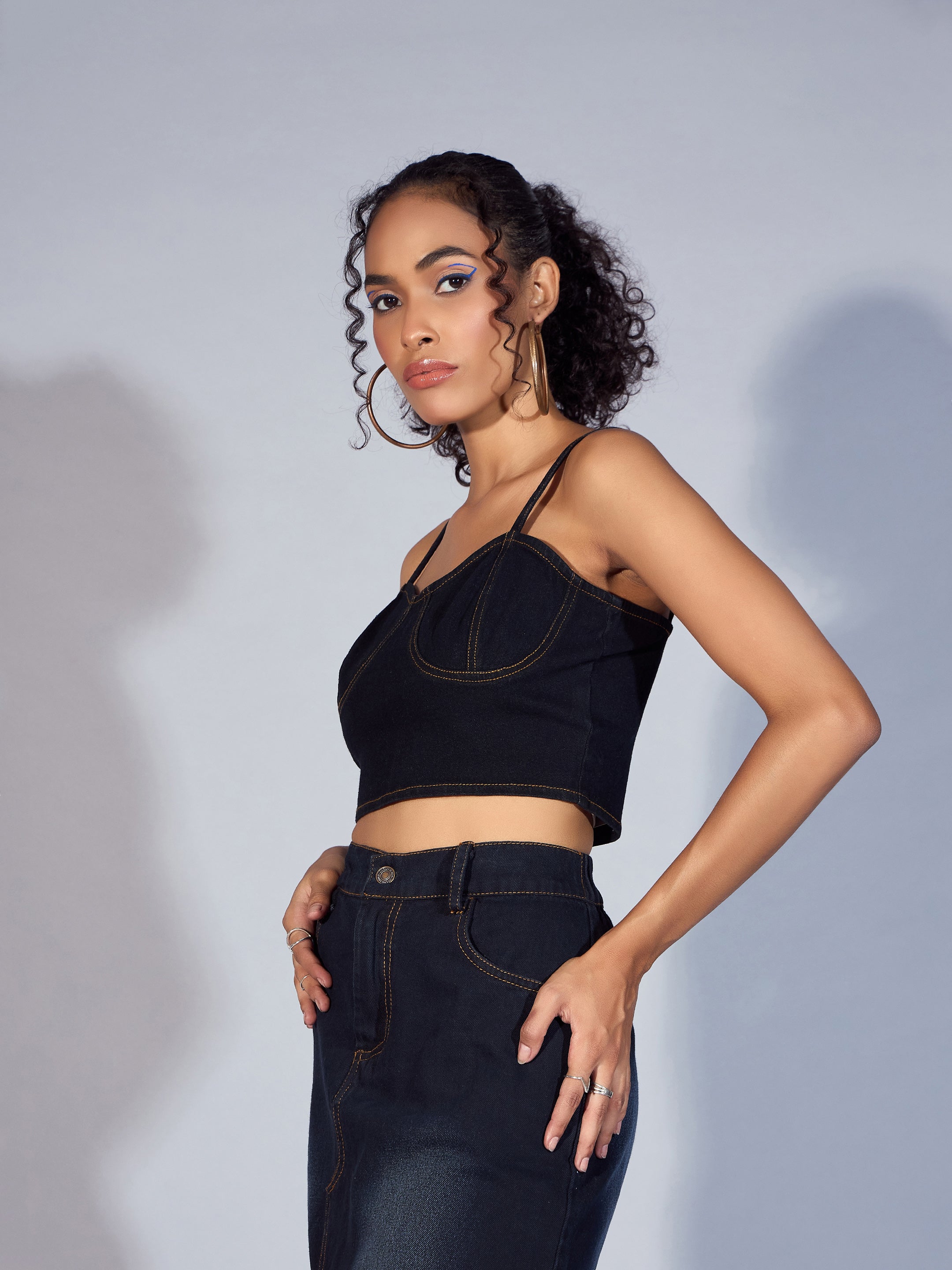 Women's Black Crop Top - Sassafras