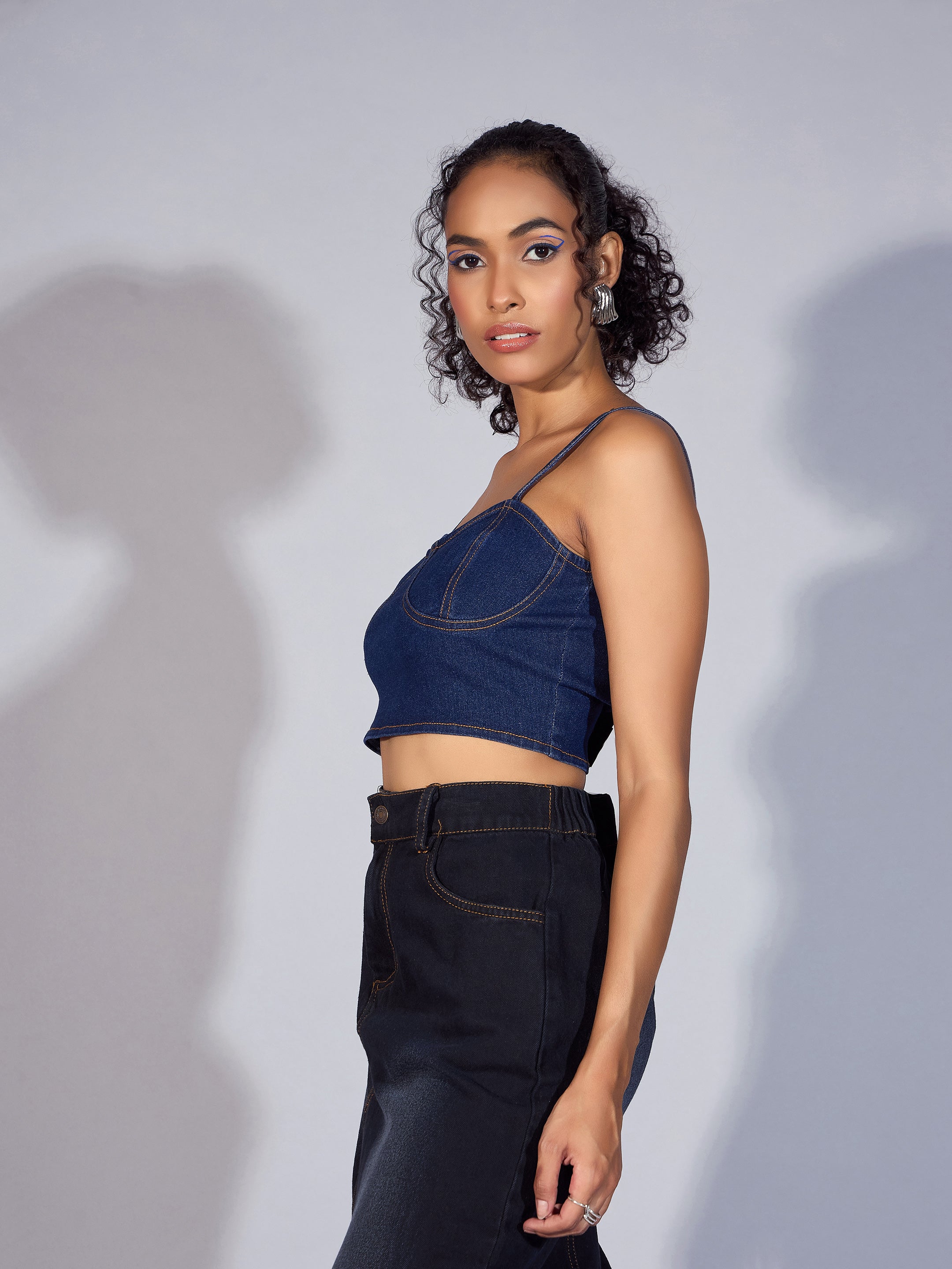 Women's Blue Crop Top - Sassafras