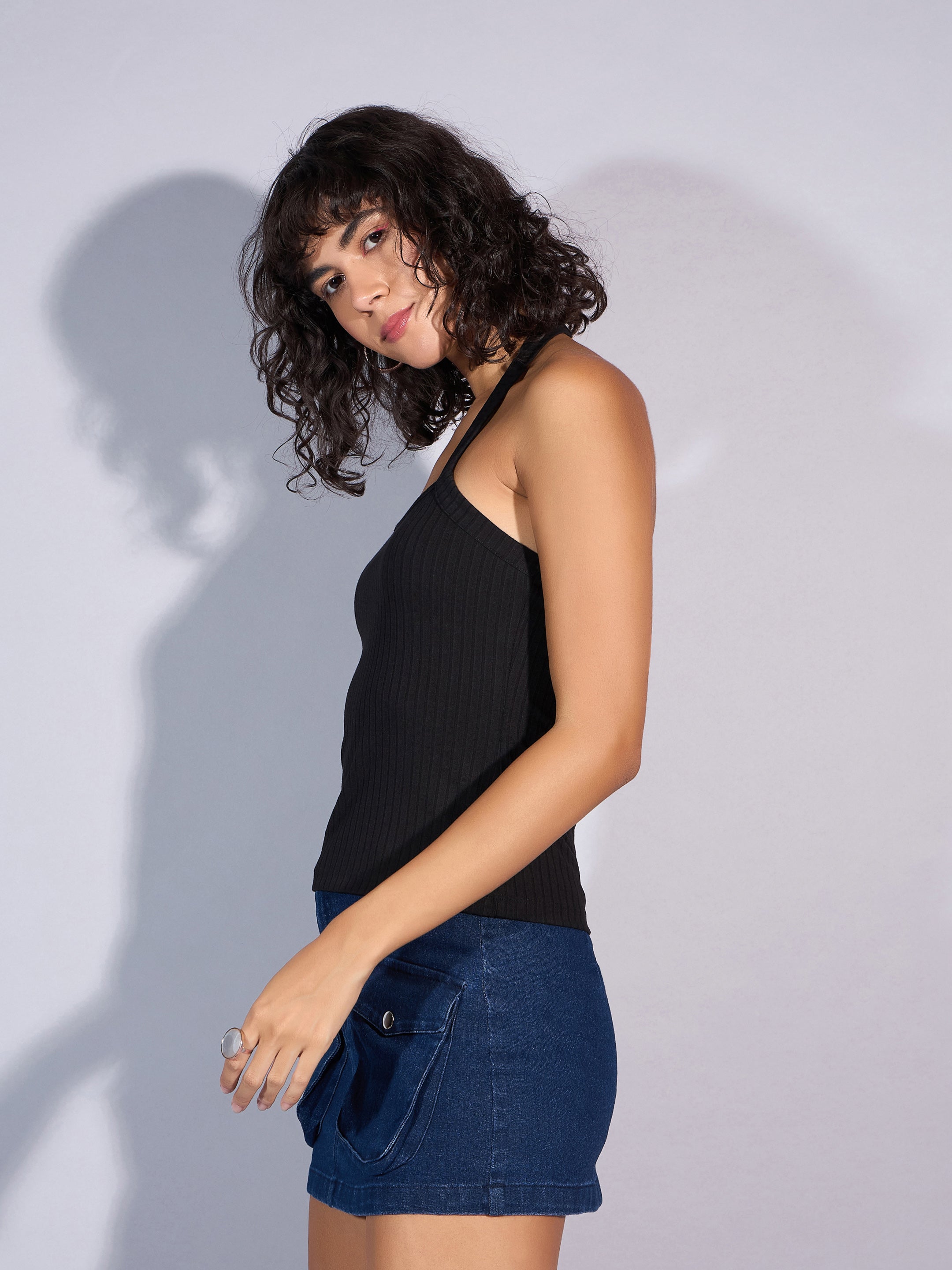 Women's Black Rib Top - Sassafras