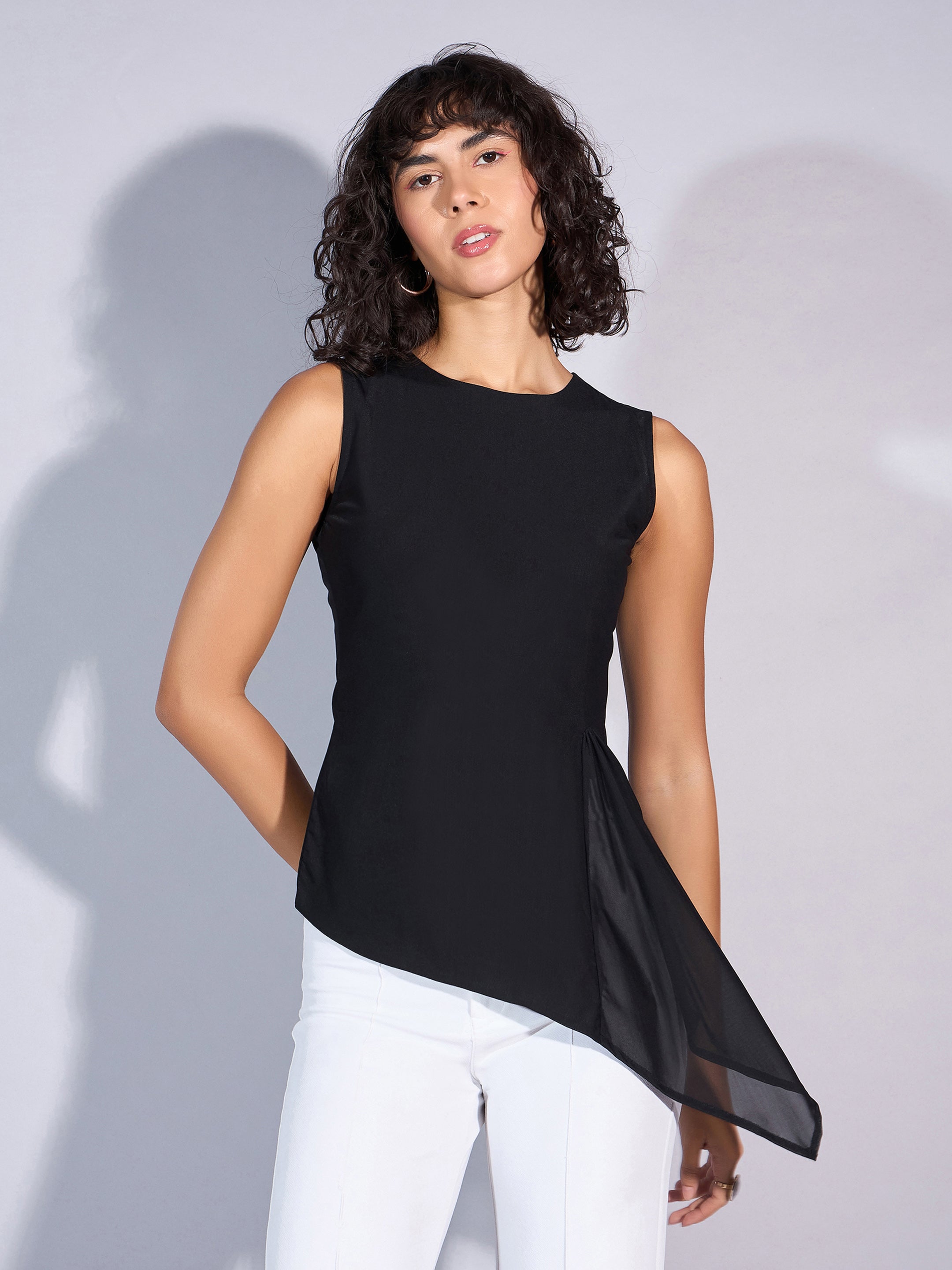 Women's Black Solid Top - Sassafras