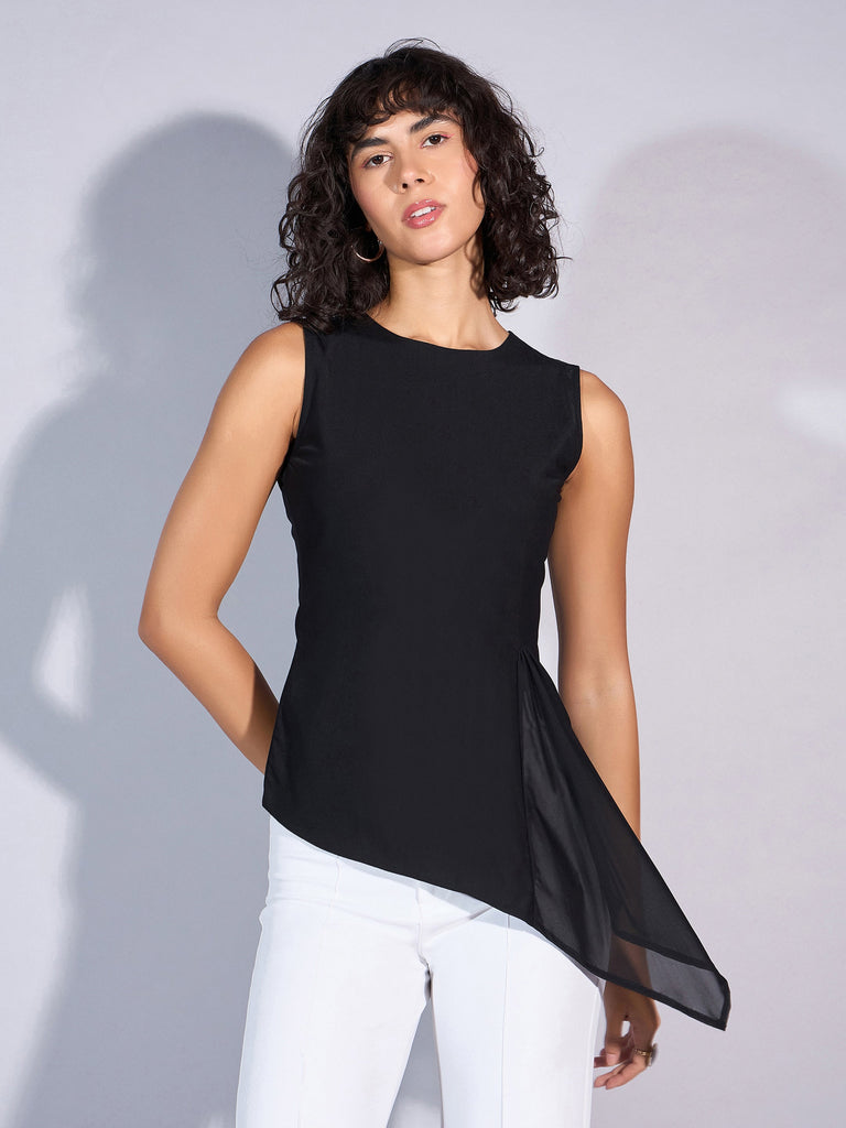 Women's Black Solid Top