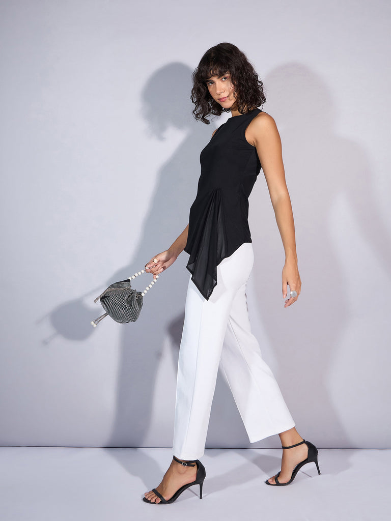 Women's Black Solid Top