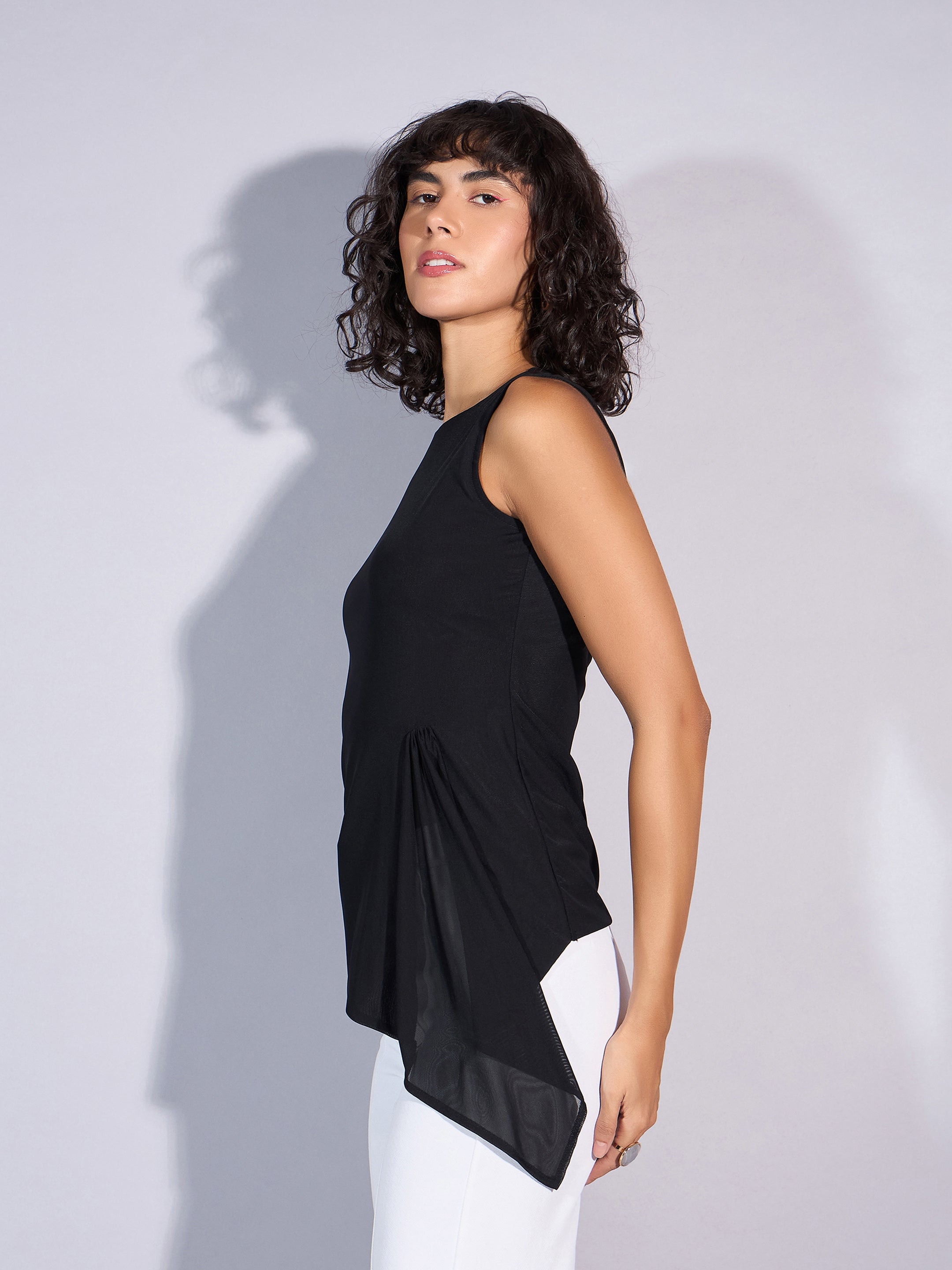 Women's Black Solid Top - Sassafras