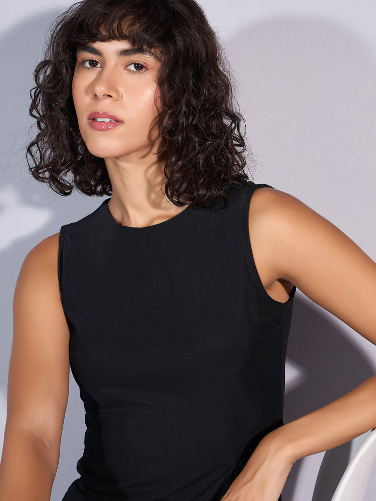 Women's Black Solid Top