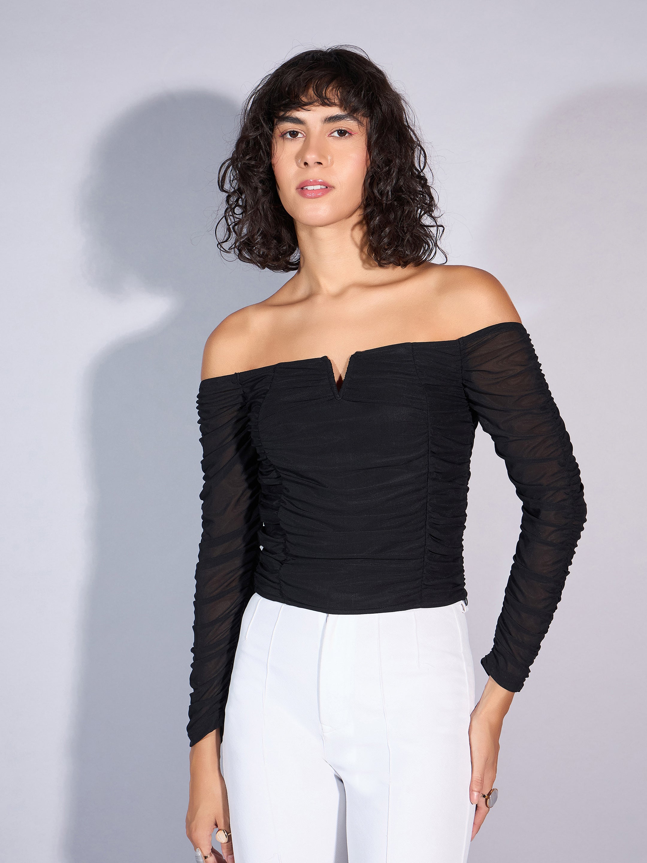 Women's Black Solid Top - Sassafras