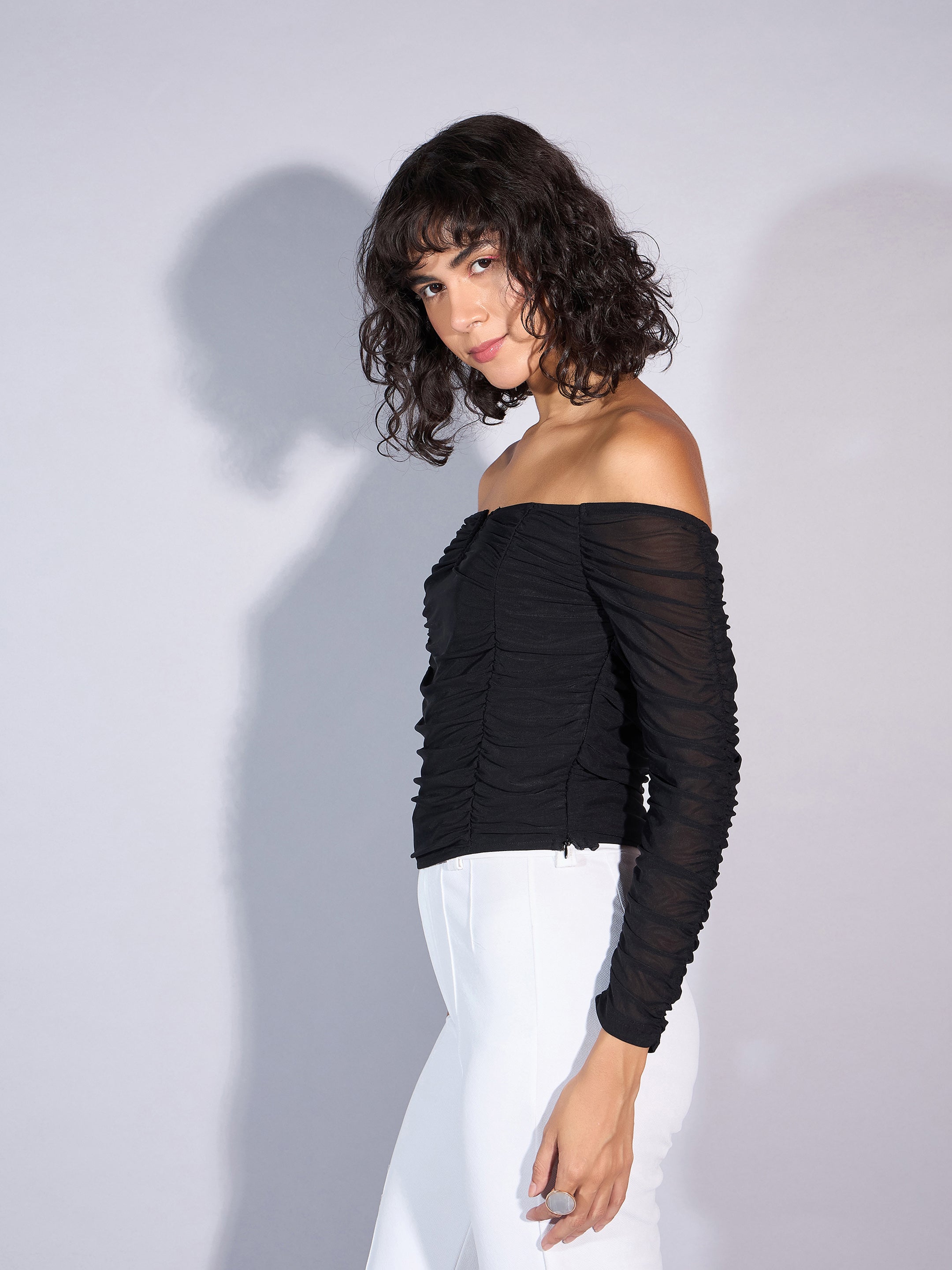 Women's Black Solid Top - Sassafras