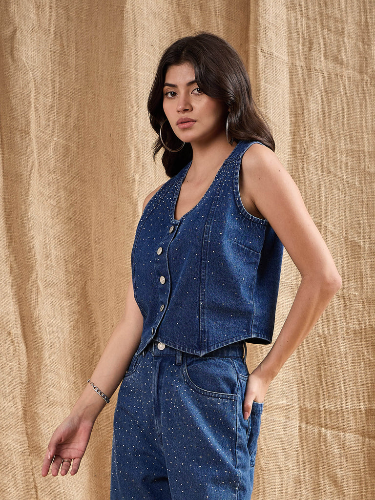 Women's Blue Denim Top