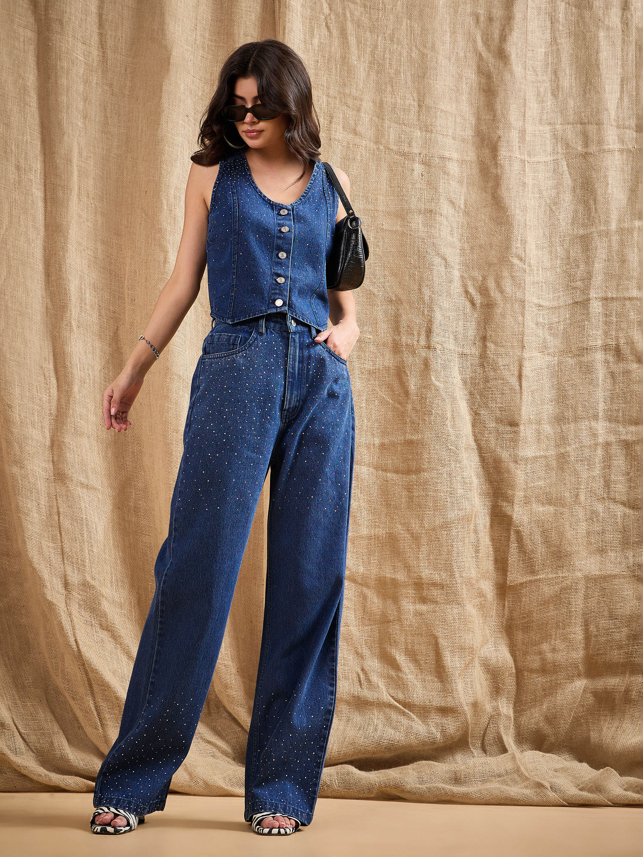 Women's Blue Denim Co-Ord Set - Sassafras