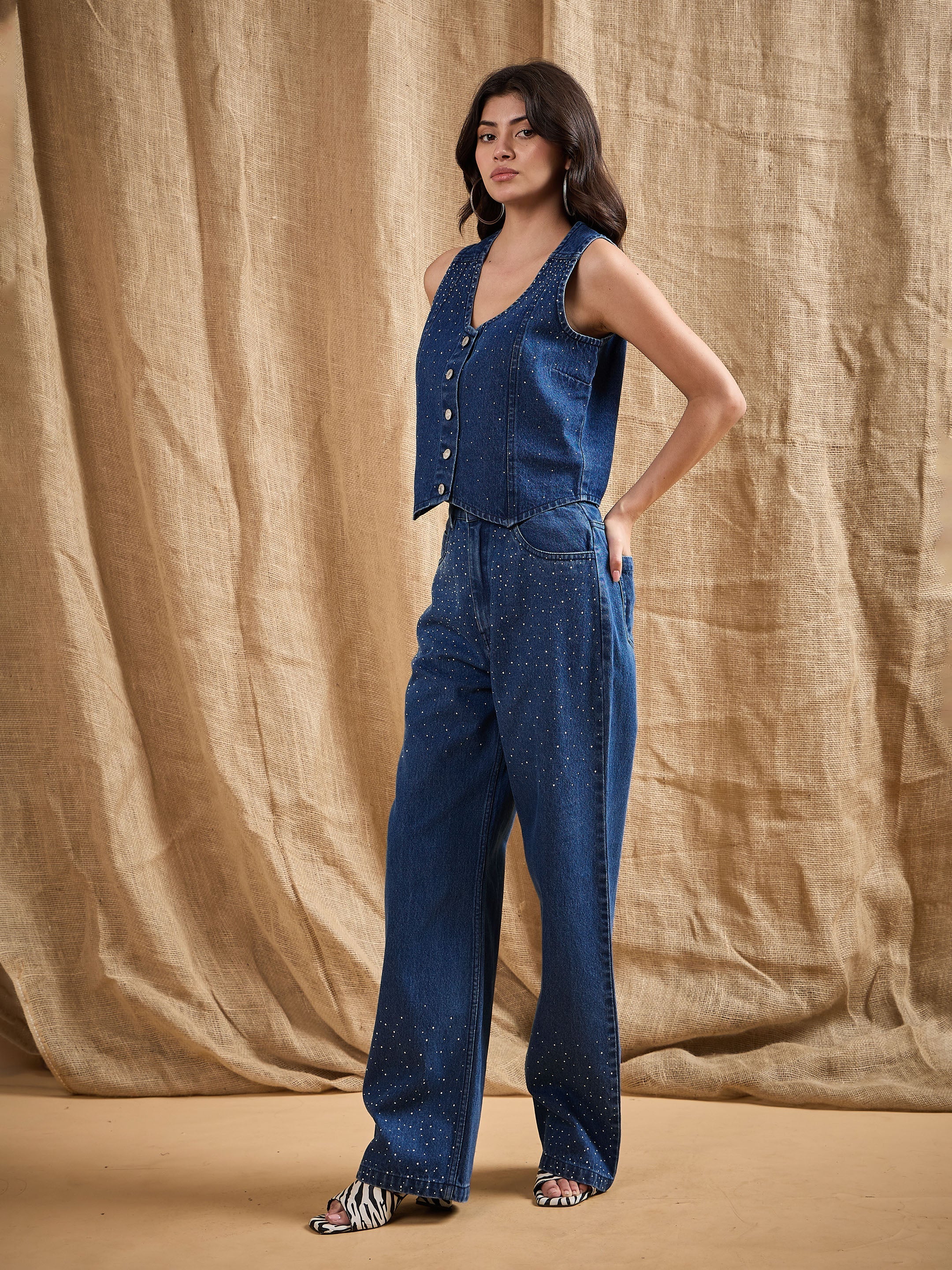 Women's Blue Denim Co-Ord Set - Sassafras