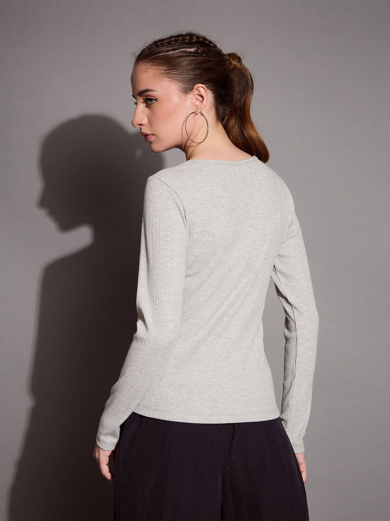 Women's Grey Rib Top