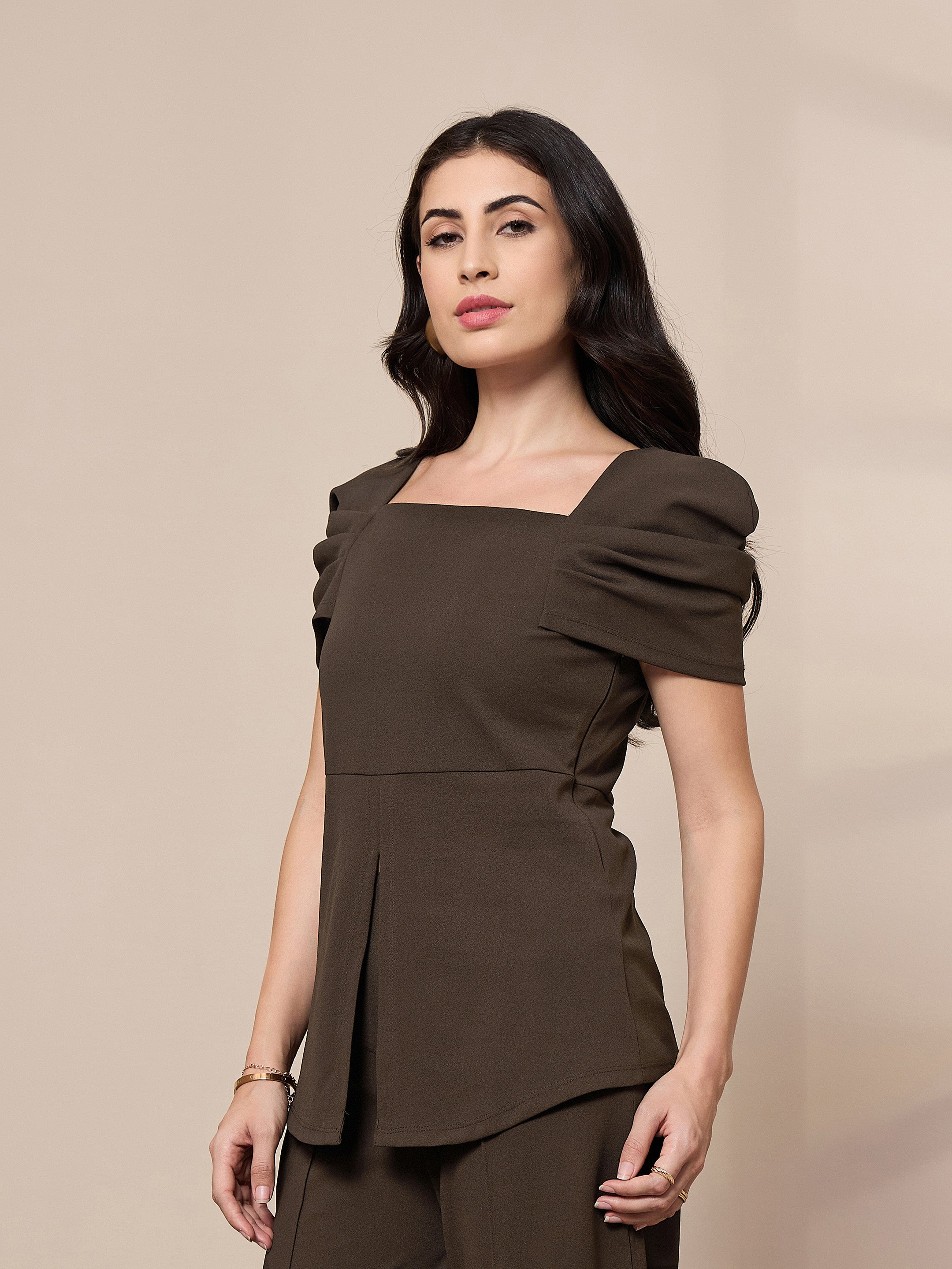 Women's Brown Solid Top - Sassafras