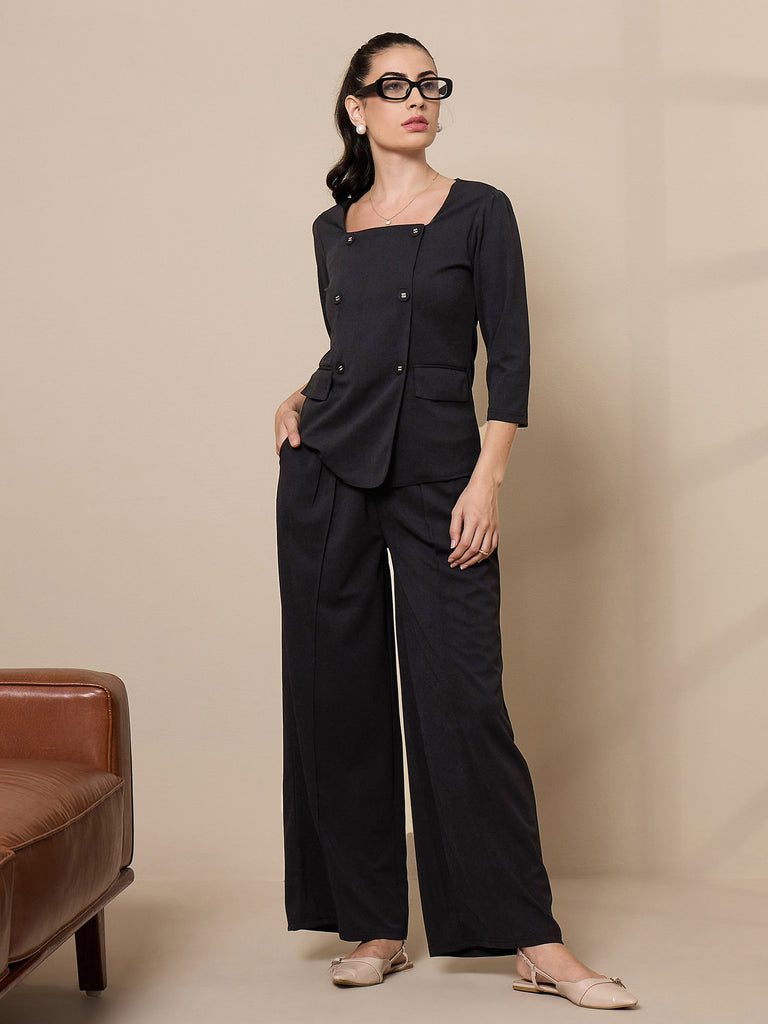 Women's Black Solid Top