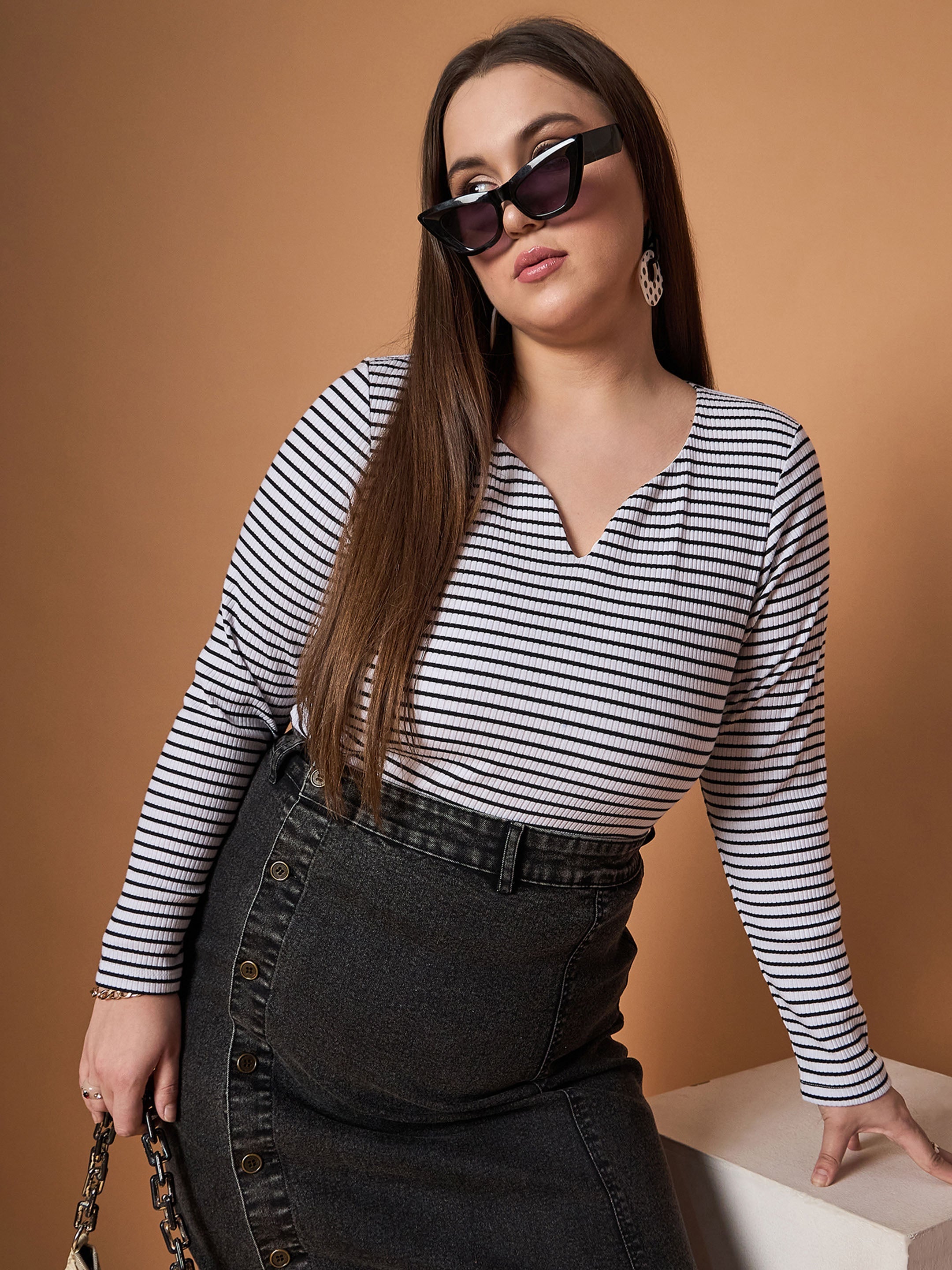 Women's Black Rib Top