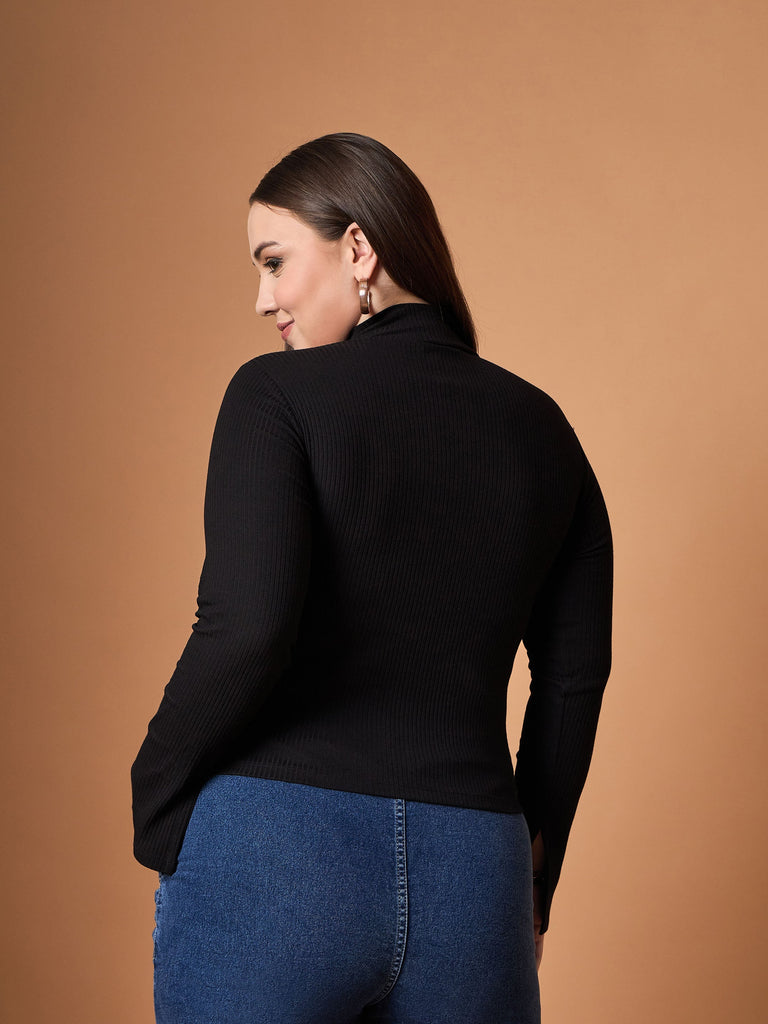 Women's Black Rib Top